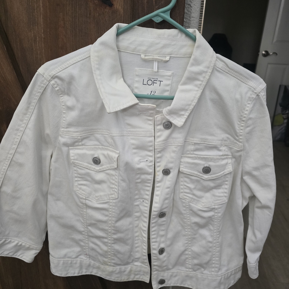 LOFT White Denim Jacket
